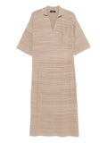Fabiana Filippi Wool and Cotton Striped Shirt Dress — Beige