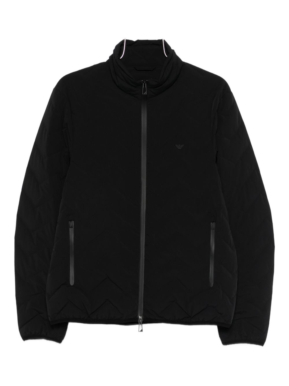 Emporio Armani Quilted Nylon Down Jacket — black