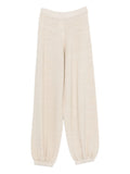 Fabiana Filippi Wool-Cotton Knit Joggers — Beige