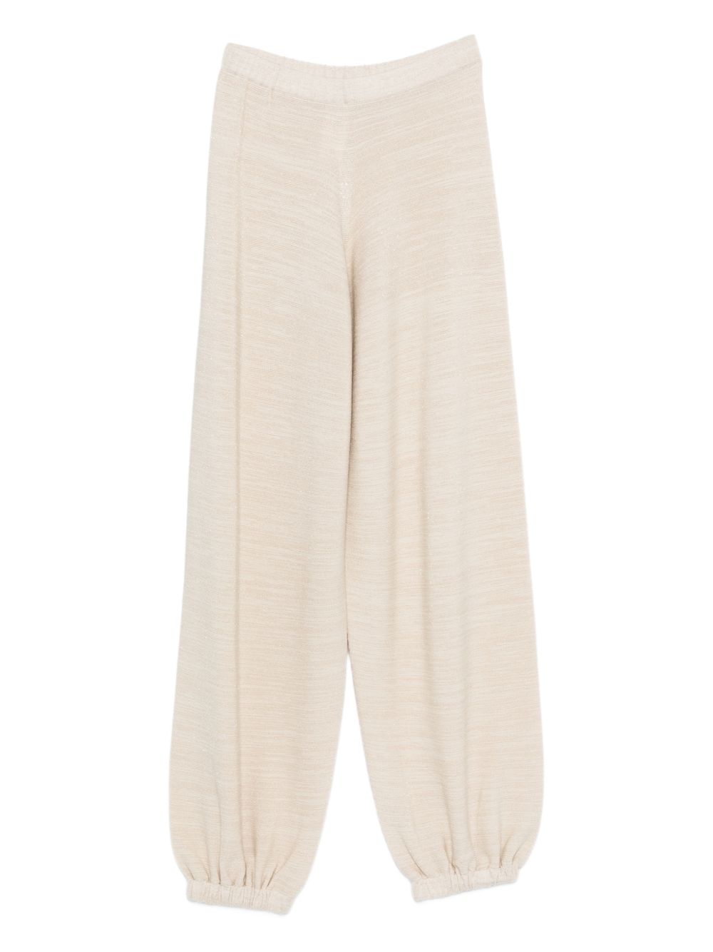 Fabiana Filippi Wool-Cotton Knit Joggers — Beige