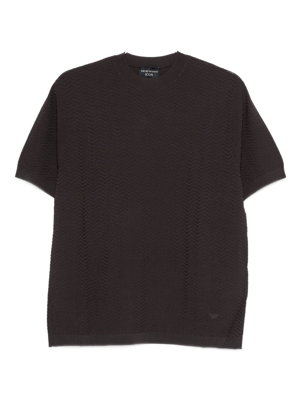 Emporio Armani Chevron Knit T-Shirt — Charcoal