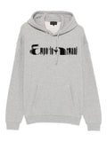 Emporio Armani Logo-Embroidered Cotton Hoodie — Gray