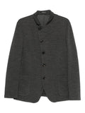 Emporio Armani Textured Wool Blend Blazer — Charcoal