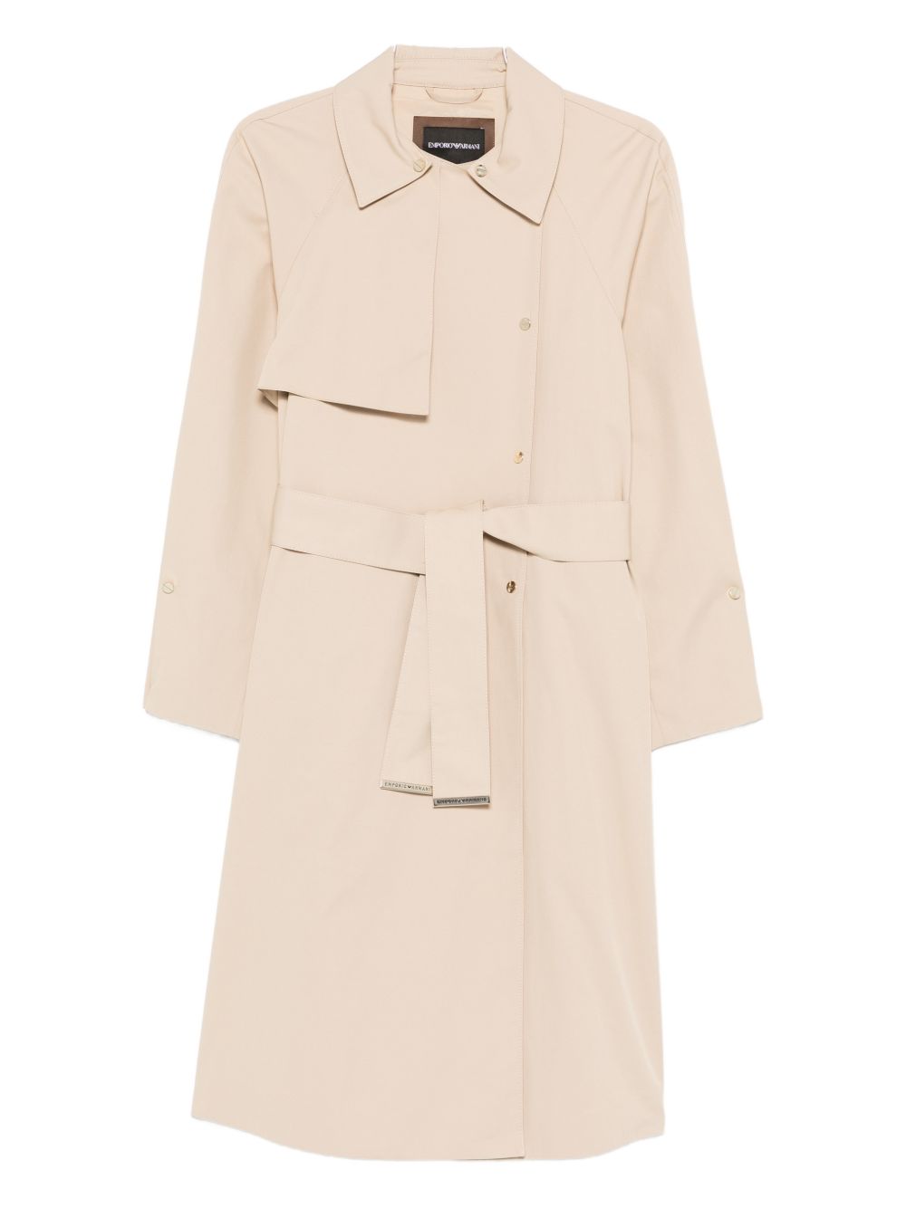 Emporio Armani Cotton Blend Trench Coat — Beige