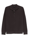 Emporio Armani Chevron-Patterned Cardigan — Black