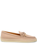 Tod'S Nubuck Rope-Trim Loafer — Beige