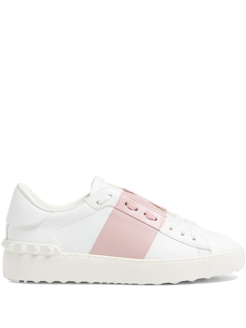 Valentino Garavani Leather Rockstud Sneaker — White