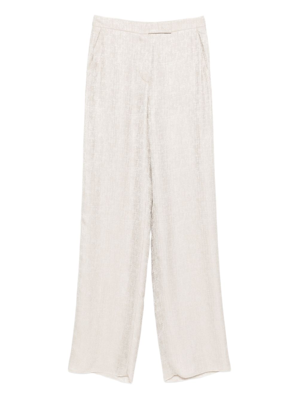 Emporio Armani Sand Textured Trousers — Cream
