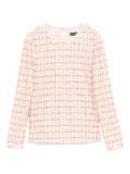 Emporio Armani Sequin-Embroidered Grid Blouse — Pink