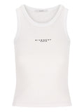 Top de tirantes acanalado de algodón con logo bordado Givenchy — Blanco