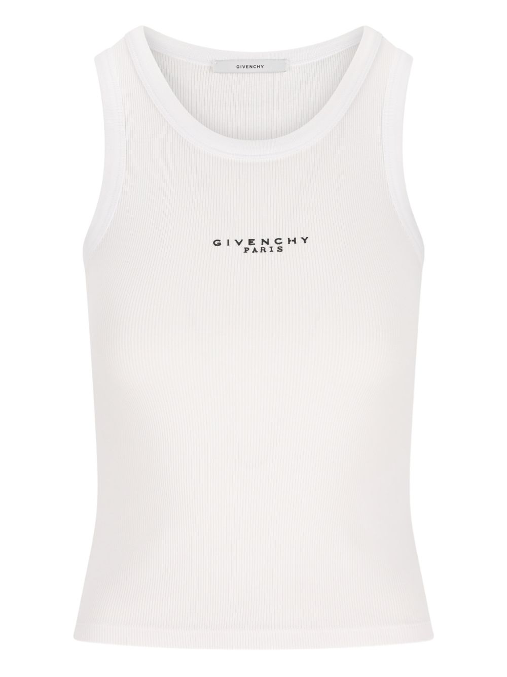 Givenchy Logo-Embroidered Ribbed Cotton Tank Top — White
