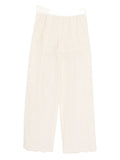 Ermanno Scervino Embroidered Wide-Leg Trousers — Cream