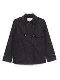 HERNO Double-Breasted Cotton Trench Coat — Black