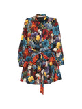 Alice + Olivia Floral-Print Shirtdress — Black