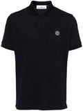 Stone Island Logo-Patch Cotton Polo — Black