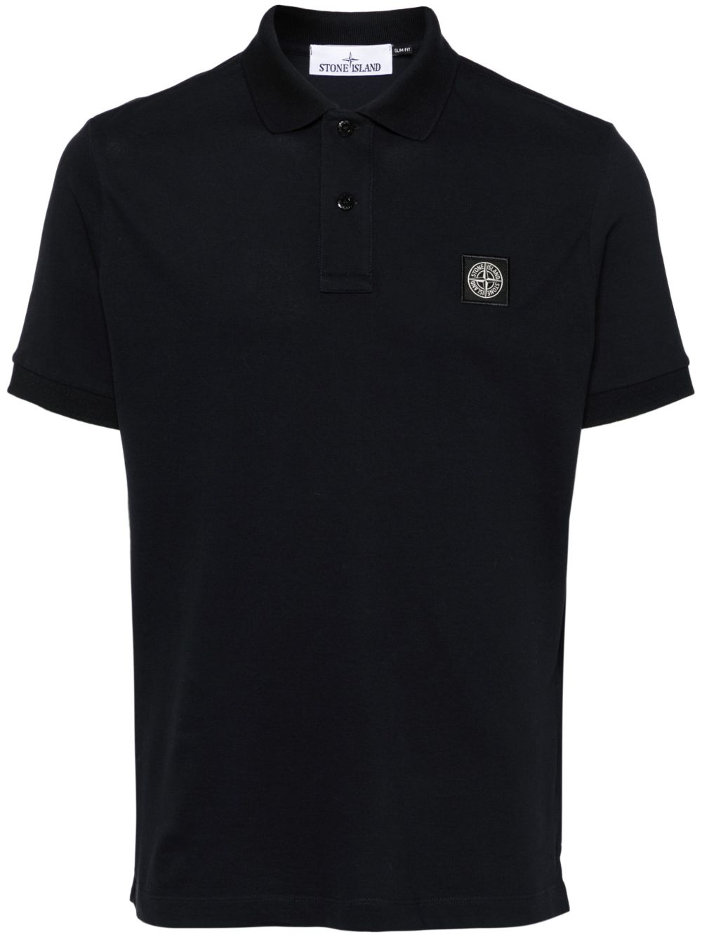 Stone Island Logo-Patch Cotton Polo — Black