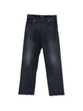 Balenciaga Frayed-Hem Straight Fit Jeans — Navy
