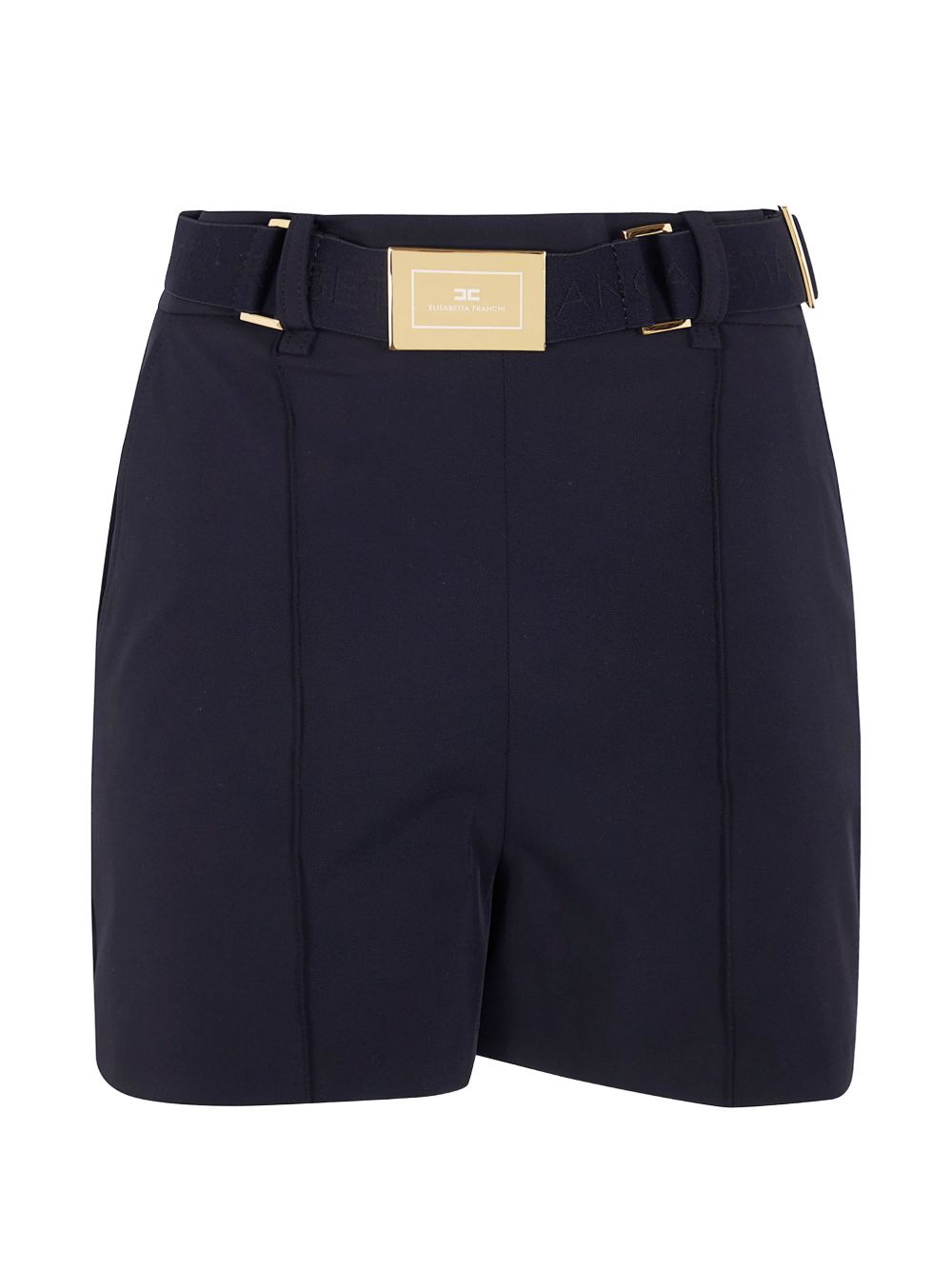 Elisabetta Franchi Belted Shorts — Navy