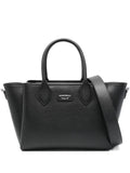 Emporio Armani Palmellato Leather Shoulder Bag — Black