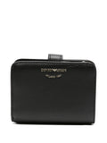 Emporio Armani Tumbled-Leather Bi-Fold Wallet — Black