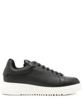 Emporio Armani Tumbled Leather Sneaker — Black