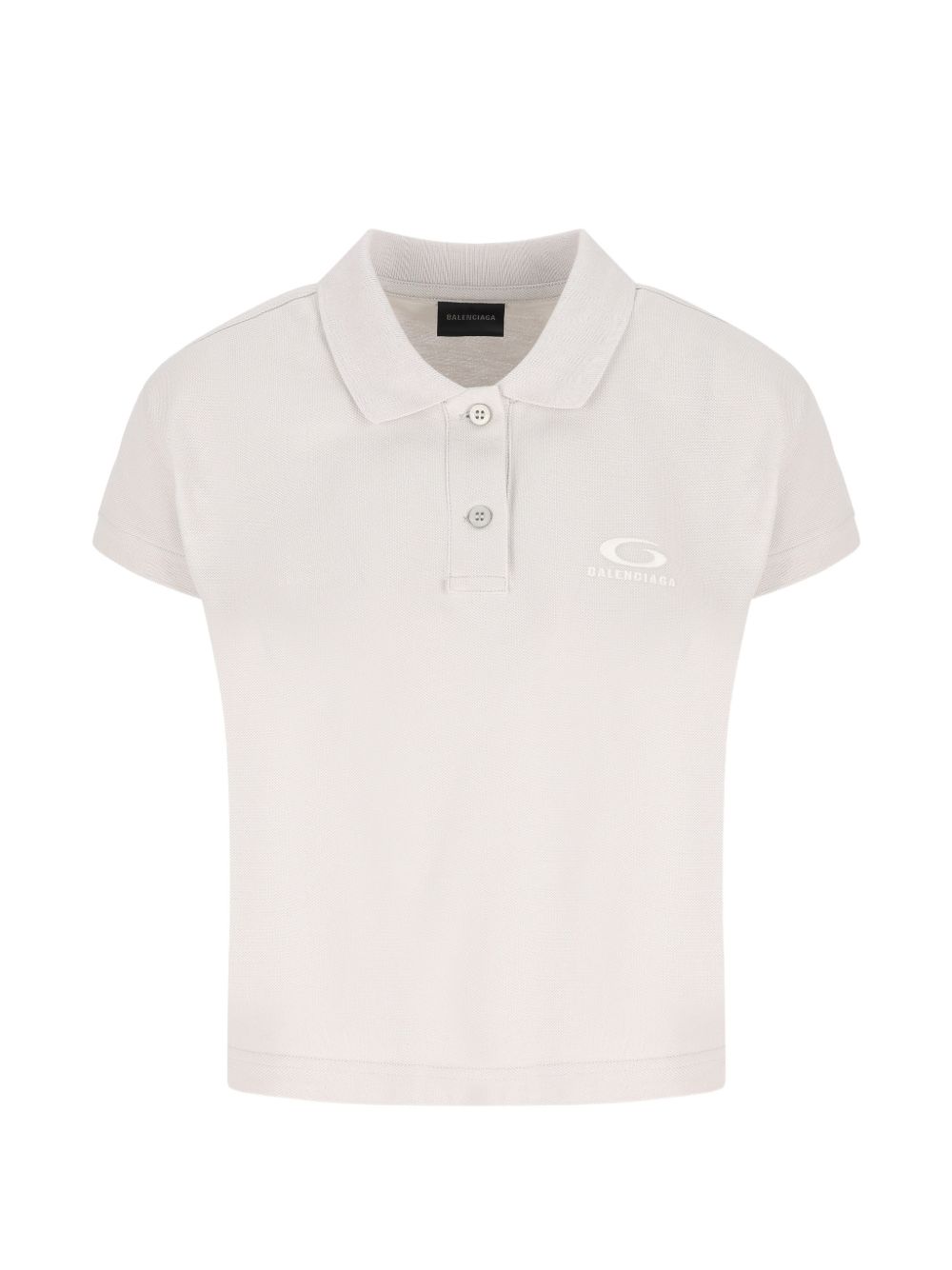 Balenciaga Logo-Embroidered Cotton Polo — Cream