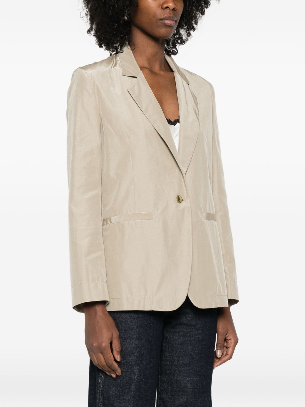 Forte Forte Single-Breasted Linen Blazer — Cream