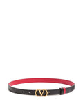 Valentino Garavani Reversible Calfskin Belt — Black