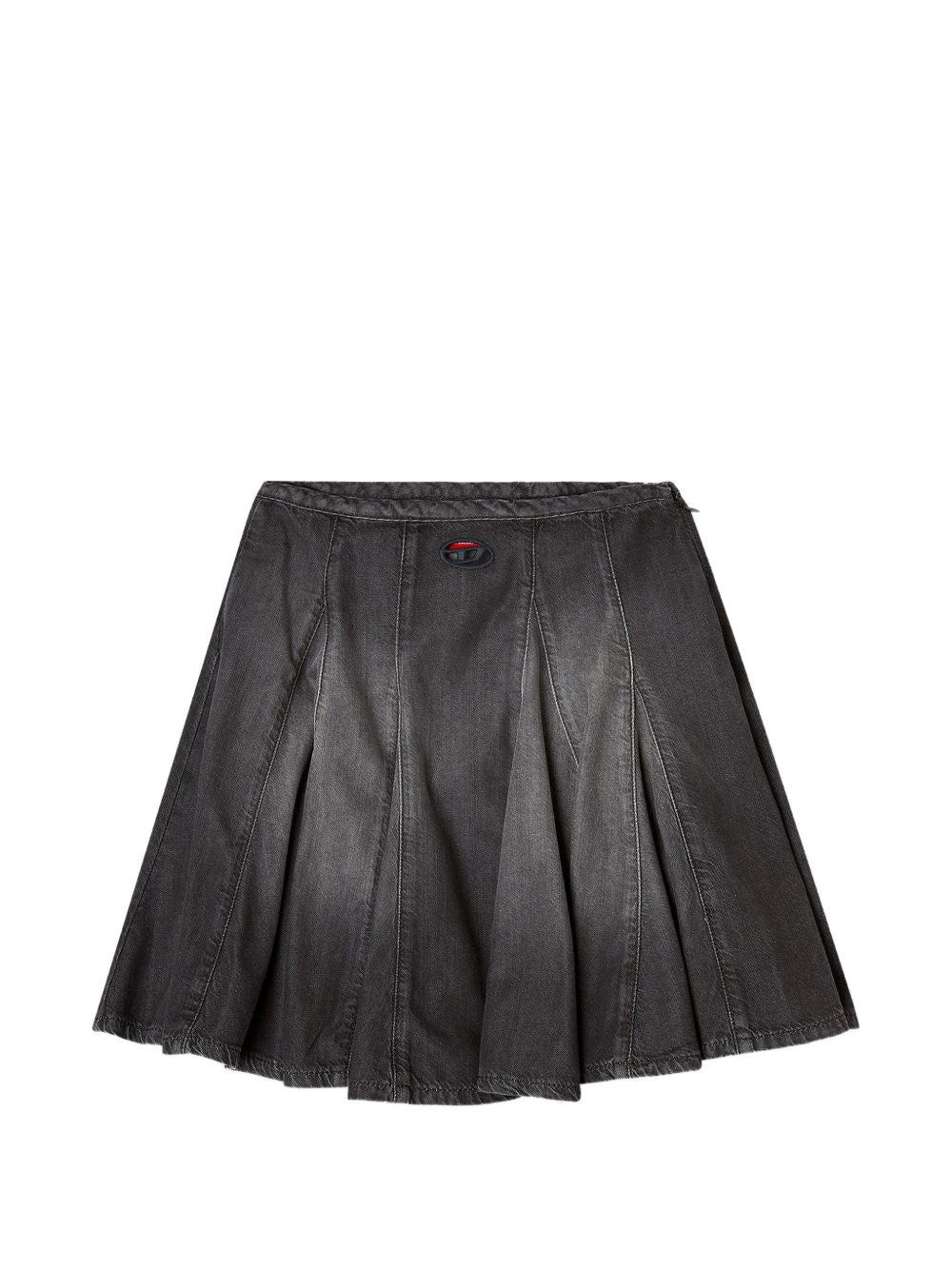 Diesel Pleated Denim Skirt — Charcoal