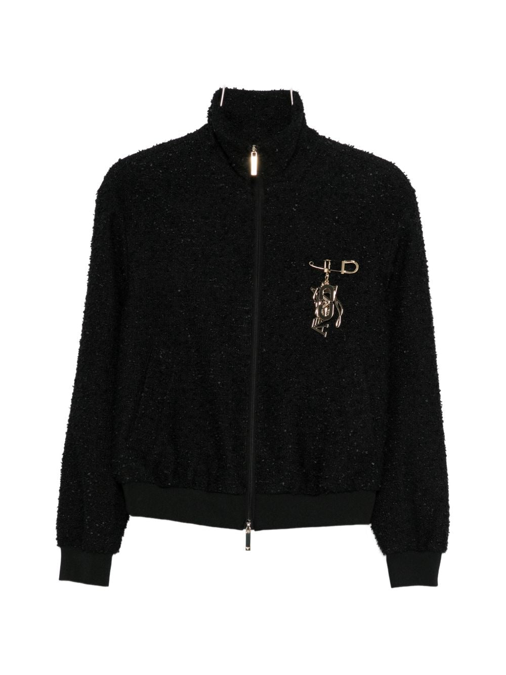 Emporio Armani Tweed Blouson Jacket — Black