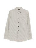 Emporio Armani Striped Cotton Shirt — Beige
