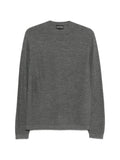 Emporio Armani Virgin Wool Textured Knit Sweater — Grey