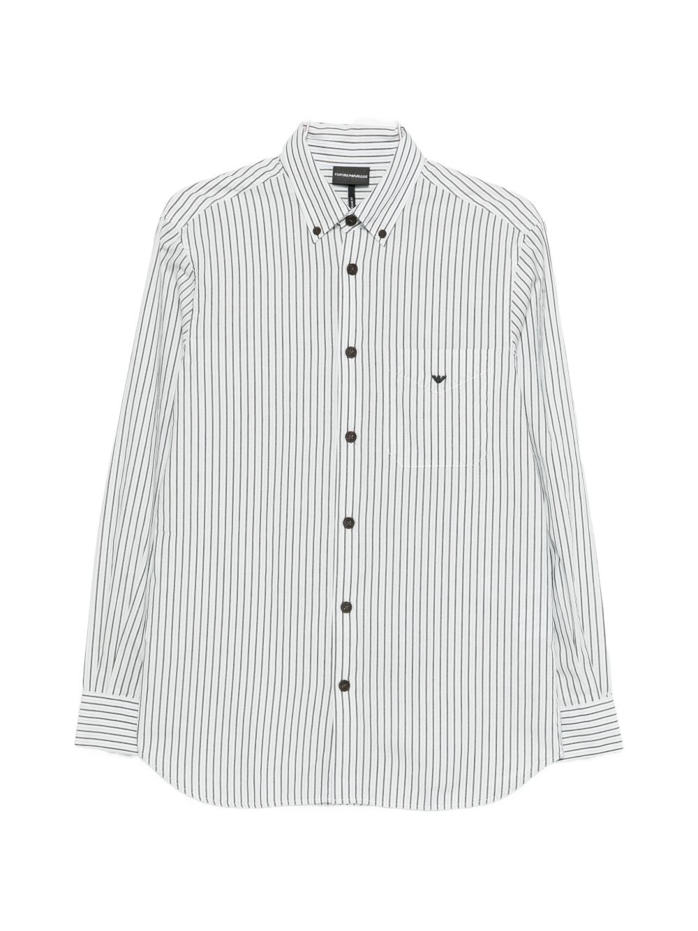Emporio Armani Striped Cotton Shirt — White