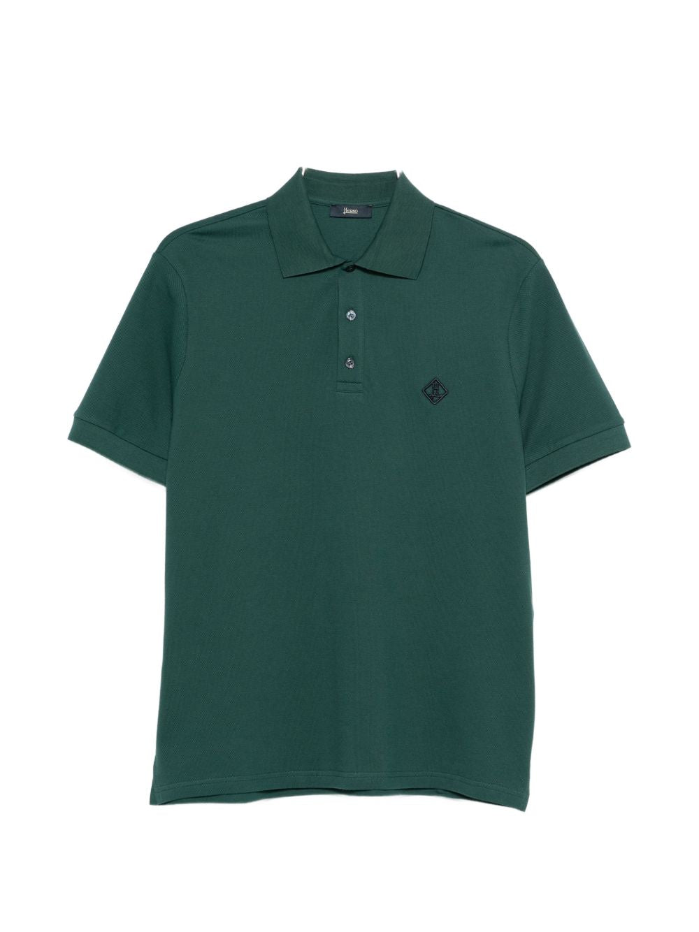 HERNO Logo-Patch Cotton Polo Shirt — Green