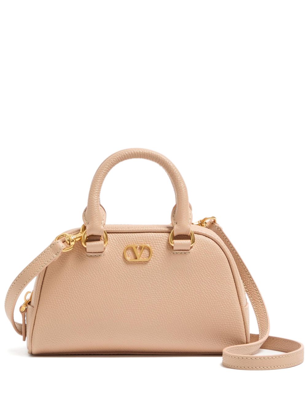 Valentino Garavani VLogo Top Handle Bag — Beige