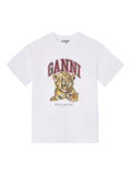 Ganni Baby Tiger Graphic Print T-Shirt — White