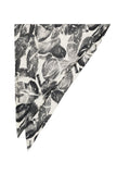 Alysi Floral Silk Print Scarf — Black