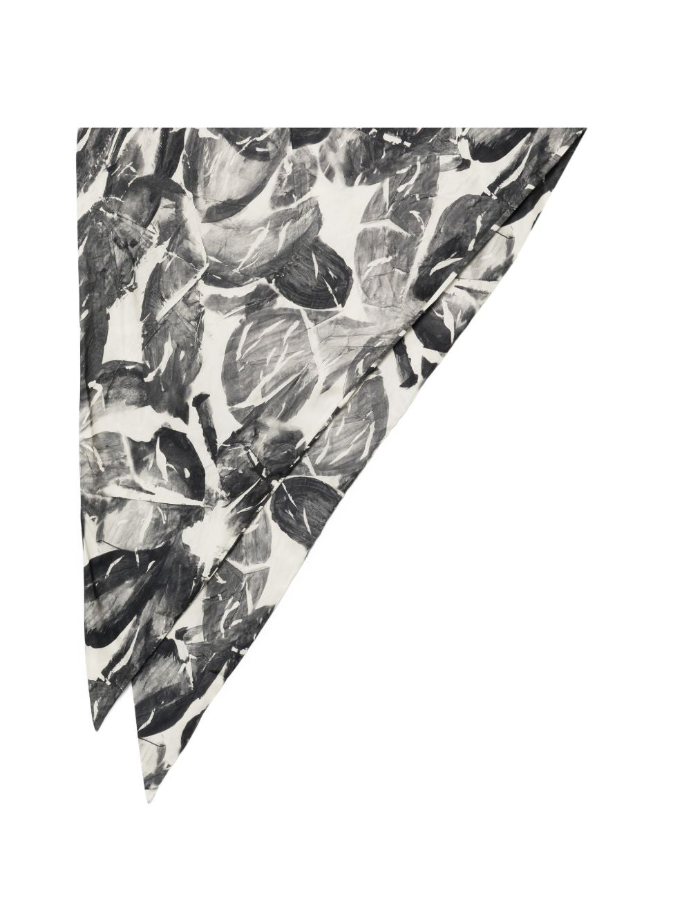Alysi Floral Silk Print Scarf — Black