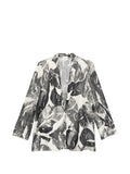 Alysi Printed Silk-Nylon Blazer — Black