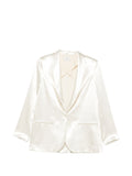 Alysi Silk & Nylon Single-Breasted Blazer — Ivory