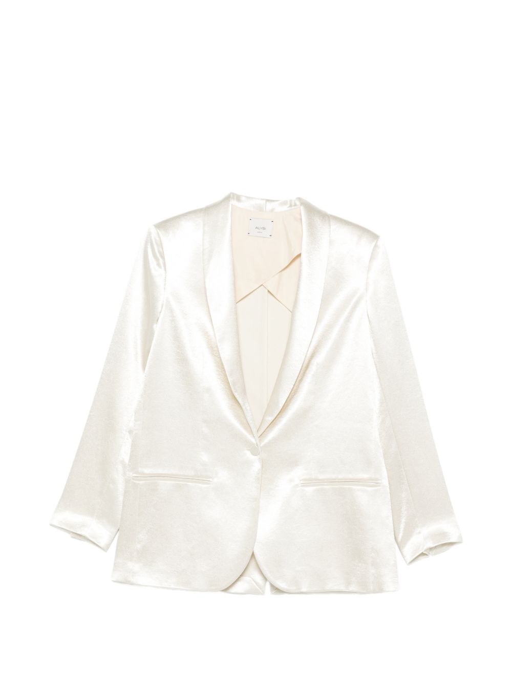 Alysi Silk & Nylon Single-Breasted Blazer — Ivory