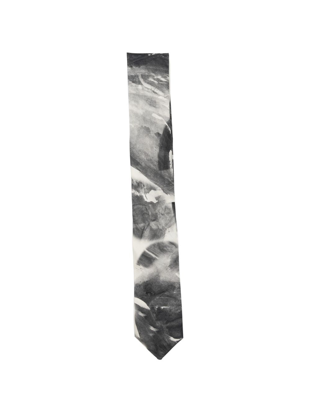 Alysi Printed Silk Necktie — Black