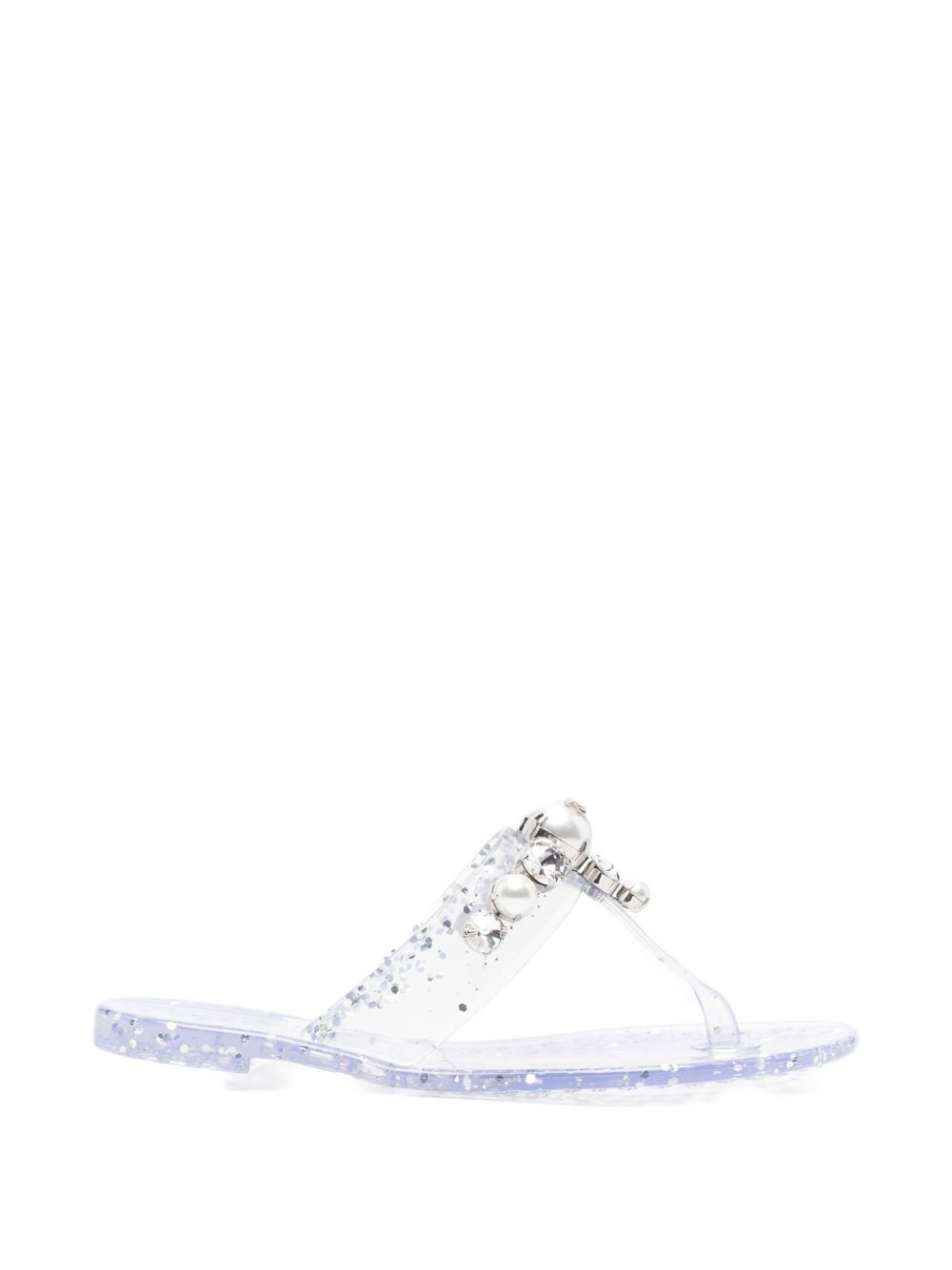 Casadei Embellished Thong Sandal — white