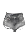 Diesel Distressed Denim Shorts — Grey
