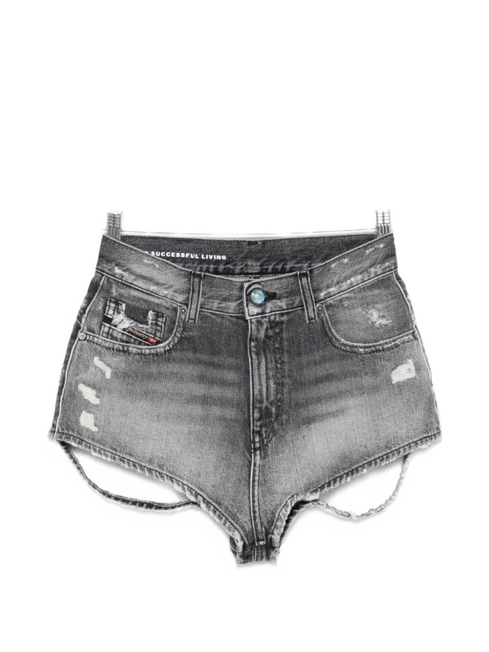 Diesel Distressed Denim Shorts — Grey