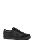 Emporio Armani Logo-Print Canvas Sneaker — Black