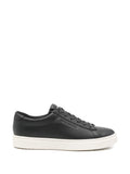 Emporio Armani Leather Lace-Up Sneaker — Black