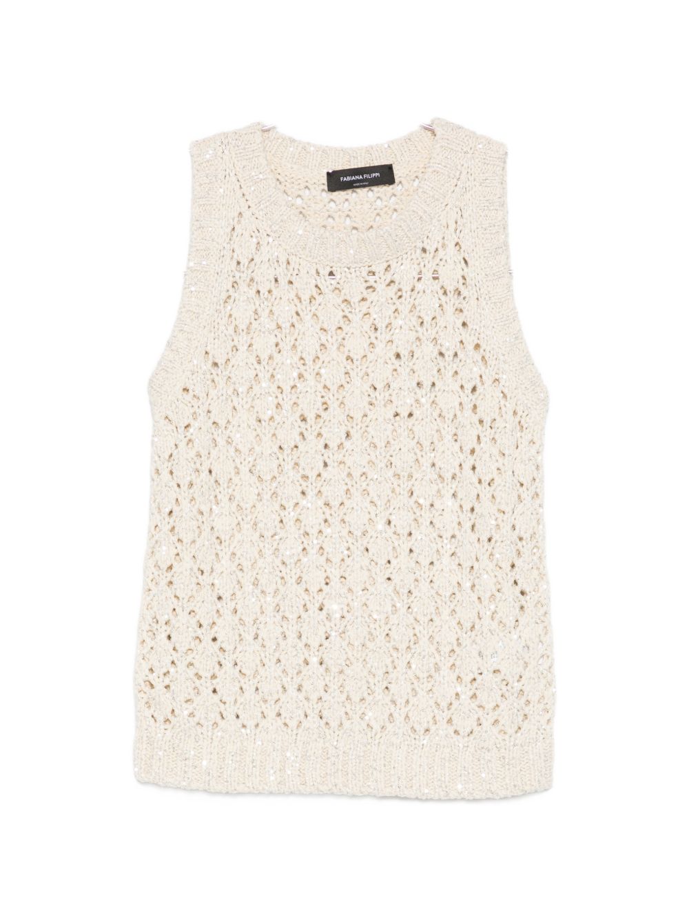Fabiana Filippi Open-Knit Tank Top — Cream