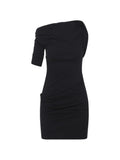 JACQUEMUS La Mini Robe Drapeado Dress — Black