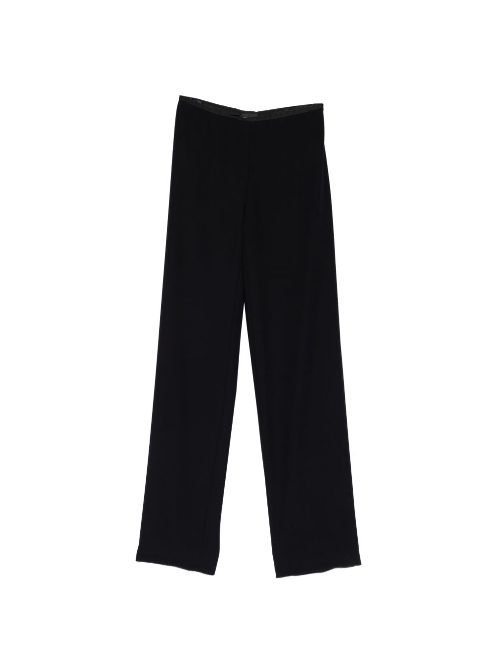Emporio Armani Straight-Leg Cady Trousers — Black